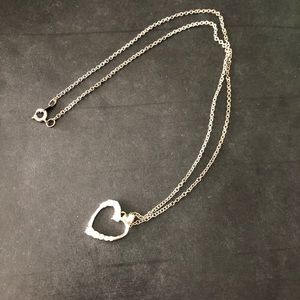 🦋 3/$15 silver jeweled heart necklace